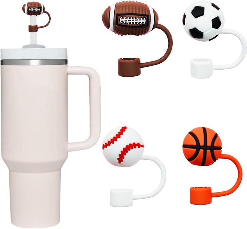 LDKEKDF 4Pc Straw Cover for Stanley Cup, Silicone Straw Topper for Stanley Cup 30&40oz with Tumblers, 10mm 0.4in Lid Accessories (Reusable) - Image 1